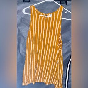 Old Navy Mustard and Cream Striped Tank Top